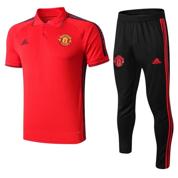 Polo Conjunto Completo Manchester United 2019-2020 Rojo Negro